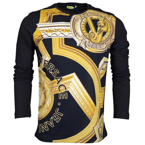 t-shirt versace shirt men|Versace long sleeve shirt men.